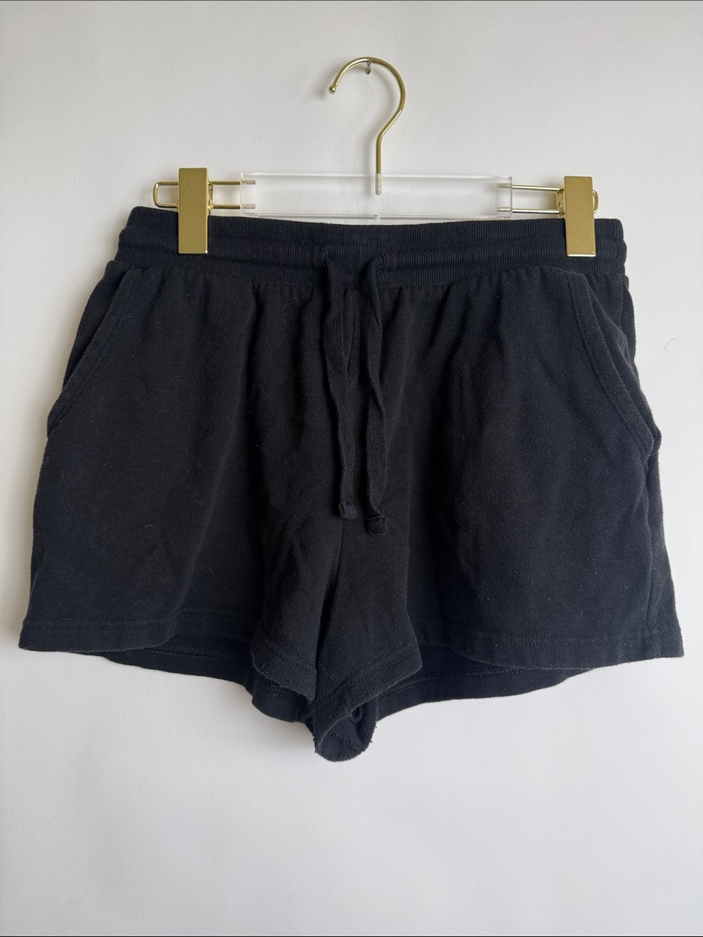 Colsie Black Drawstring Waist Sweat Lounge Shorts Size Medium